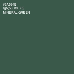 #3A594B - Mineral Green Color Image